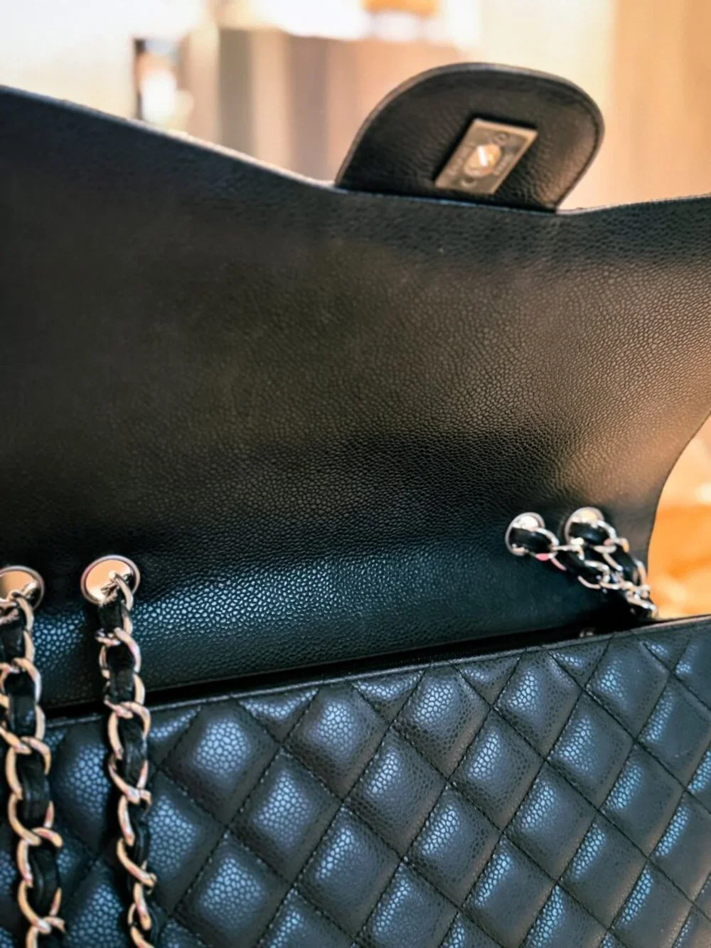 CHANEL Classic Jumbo Single Flap Black Caviar